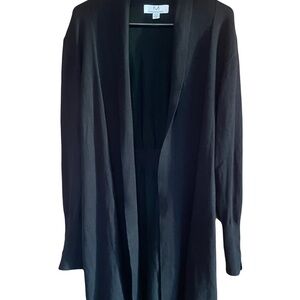 Magaschoni Elegant long Black open front Cardigan size XL